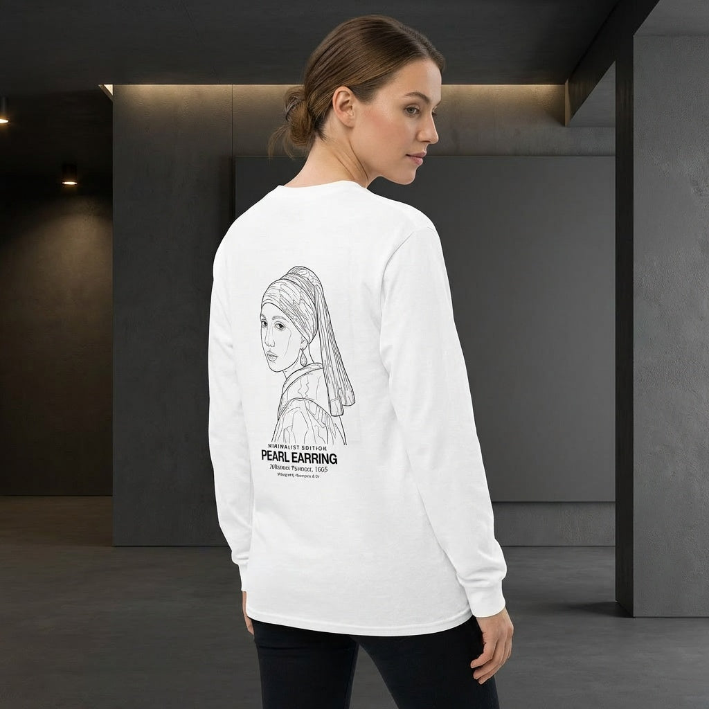 Girl with a Pearl Earring Longsleeve T-Shirt - MINIMALIST EDITION