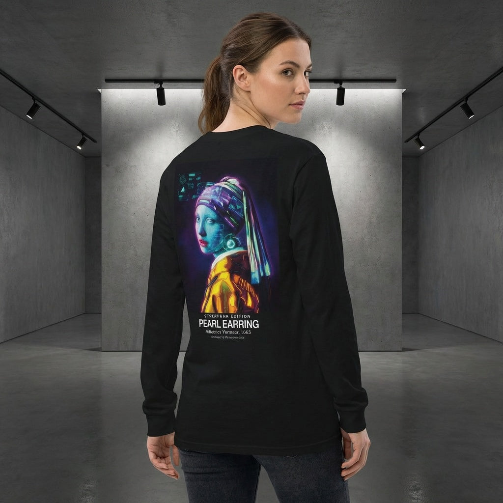 Girl with a Pearl Earring Longsleeve T-Shirt - CYBERPUNK EDITION