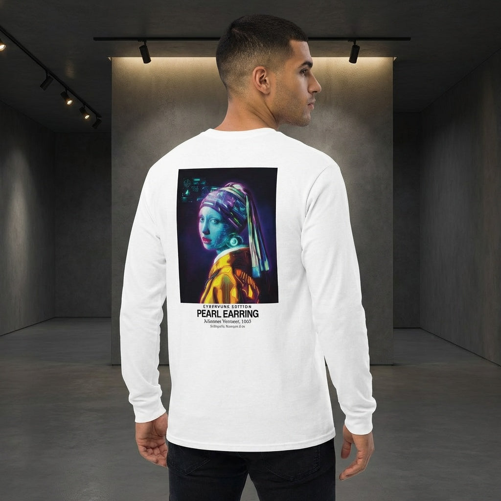 Girl with a Pearl Earring Longsleeve T-Shirt - CYBERPUNK EDITION-4