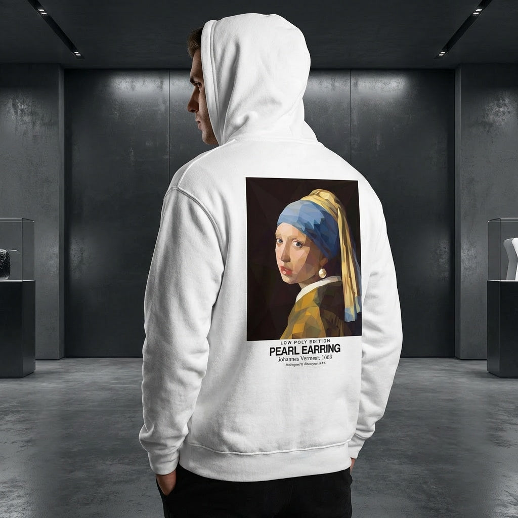 Girl with a Pearl Earring Hoodie - LOW POLY EDITION-3