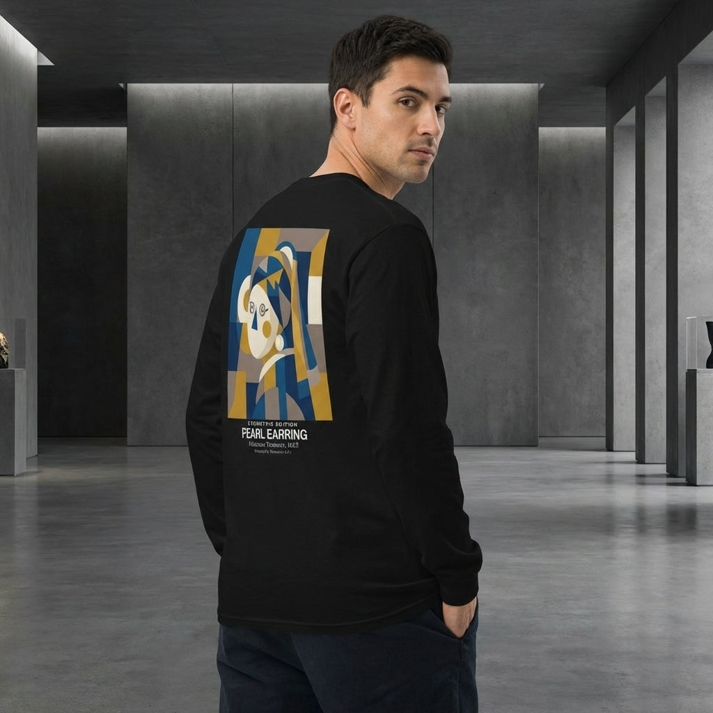 Girl with a Pearl Earring Longsleeve T-Shirt - GEOMETRIC EDITION-3