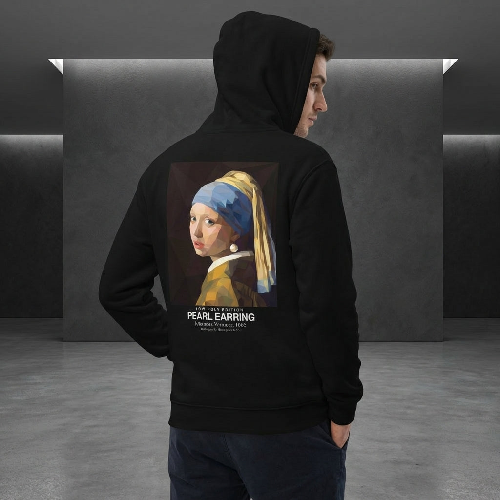 Girl with a Pearl Earring Hoodie - LOW POLY EDITION