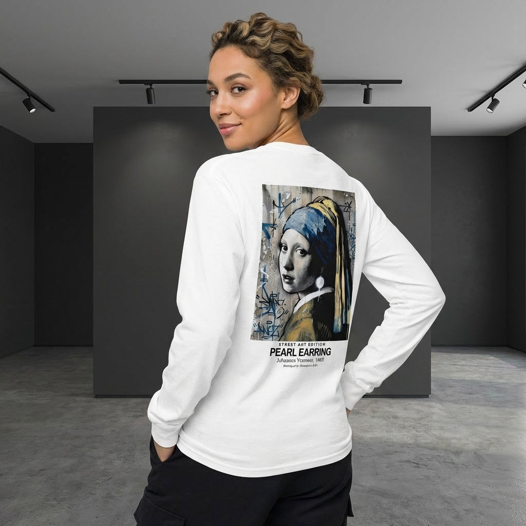 Girl with a Pearl Earring Longsleeve T-Shirt - STREET ART EDITION-4