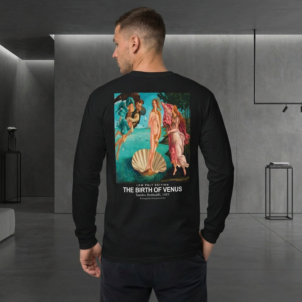 The Birth of Venus Longsleeve T-Shirt - LOW POLY EDITION