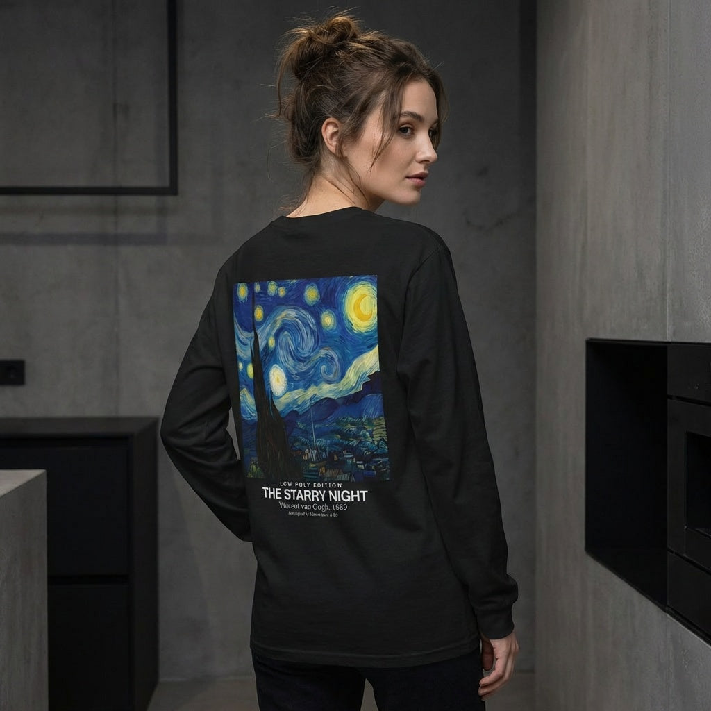 The Starry Night Longsleeve T-Shirt - LOW POLY EDITION-4