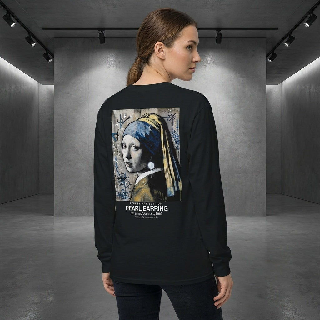 Girl with a Pearl Earring Longsleeve T-Shirt - STREET ART EDITION-2