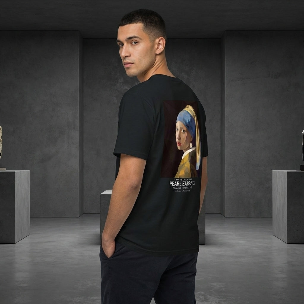 Girl with a Pearl Earring T-Shirt - LOW POLY EDITION-3