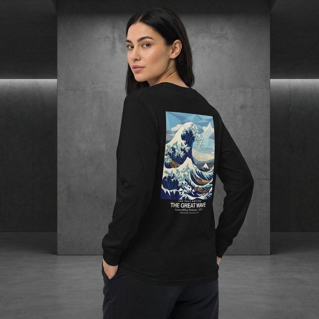 The Great Wave Longsleeve T-Shirt - LOW POLY EDITION-6