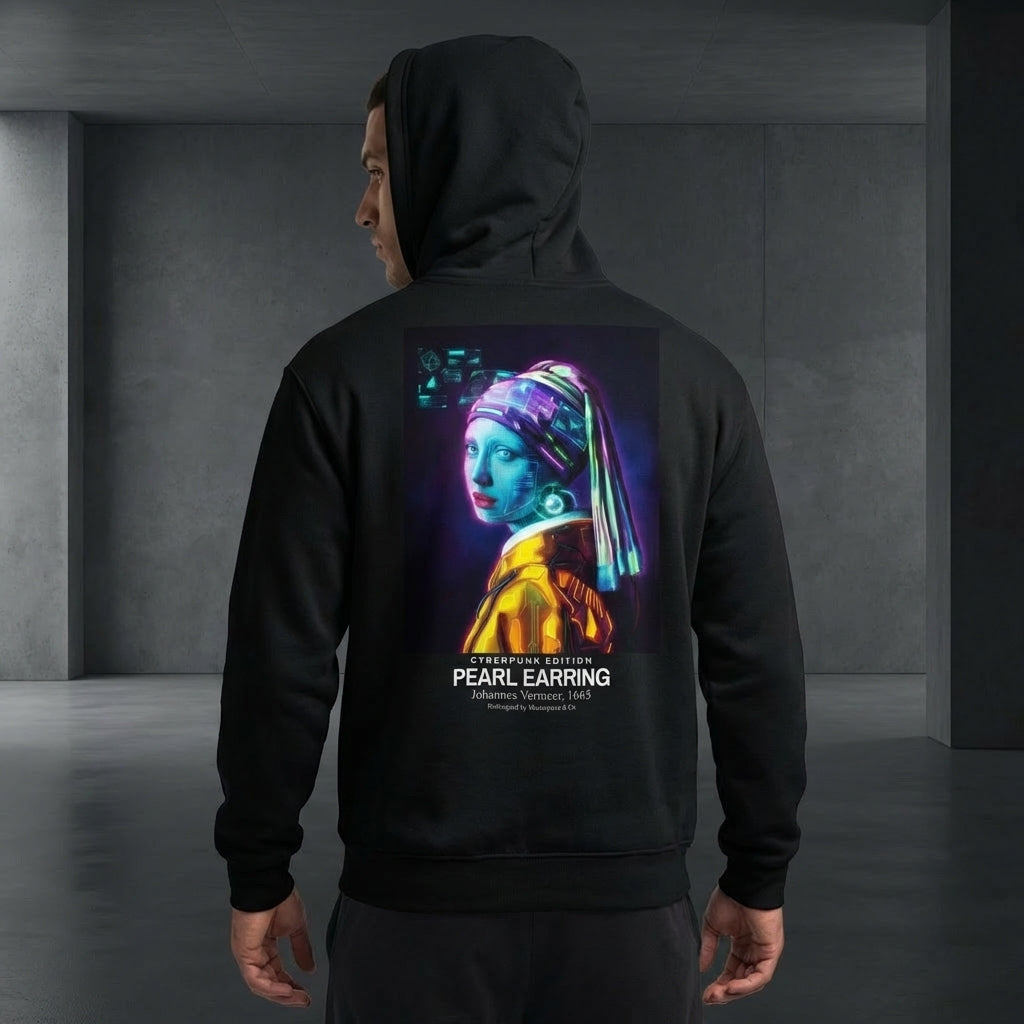 Girl with a Pearl Earring Hoodie - CYBERPUNK EDITION-1