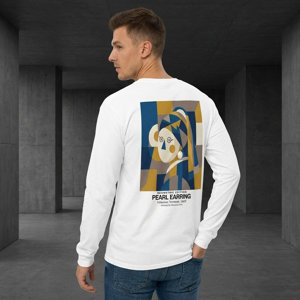 Girl with a Pearl Earring Longsleeve T-Shirt - GEOMETRIC EDITION