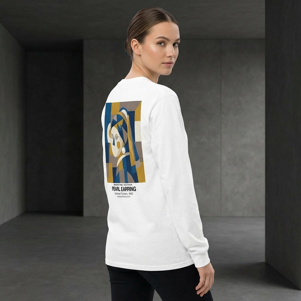 Girl with a Pearl Earring Longsleeve T-Shirt - GEOMETRIC EDITION-2
