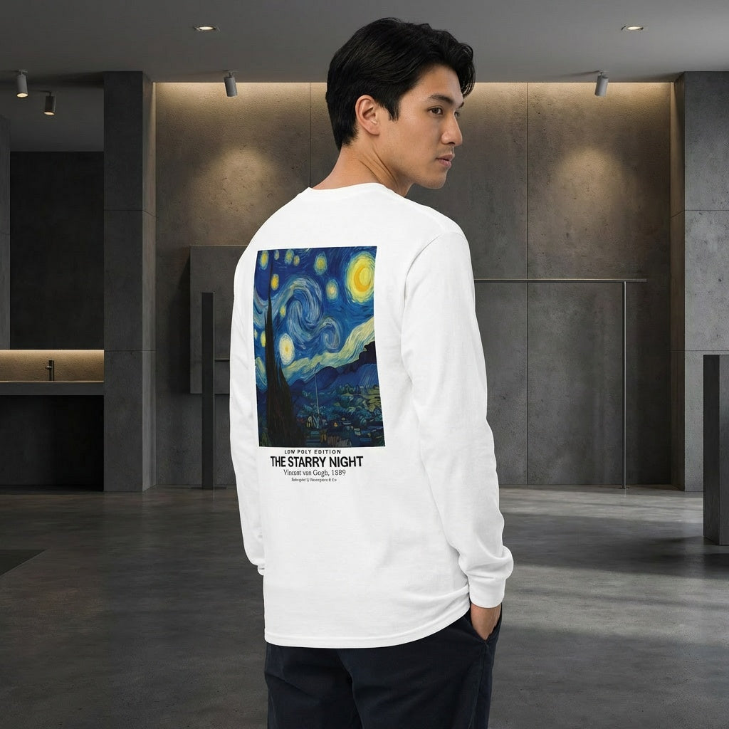 The Starry Night Longsleeve T-Shirt - LOW POLY EDITION-1