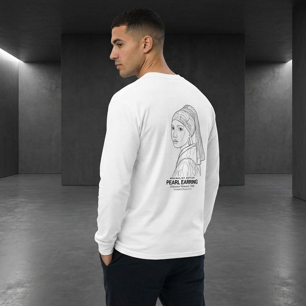 Girl with a Pearl Earring Longsleeve T-Shirt - MINIMALIST EDITION-2