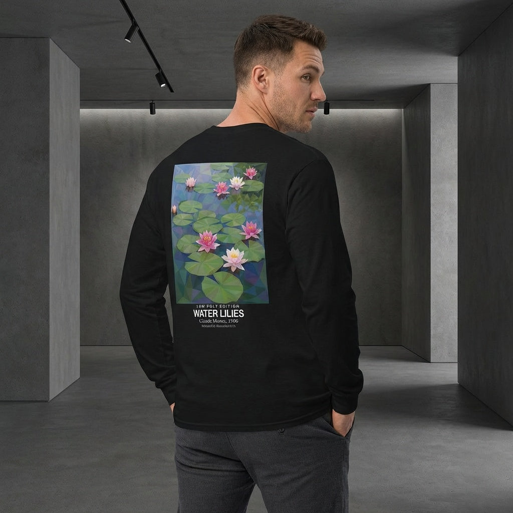 Water Lilies Longsleeve T-Shirt - LOW POLY EDITION-4