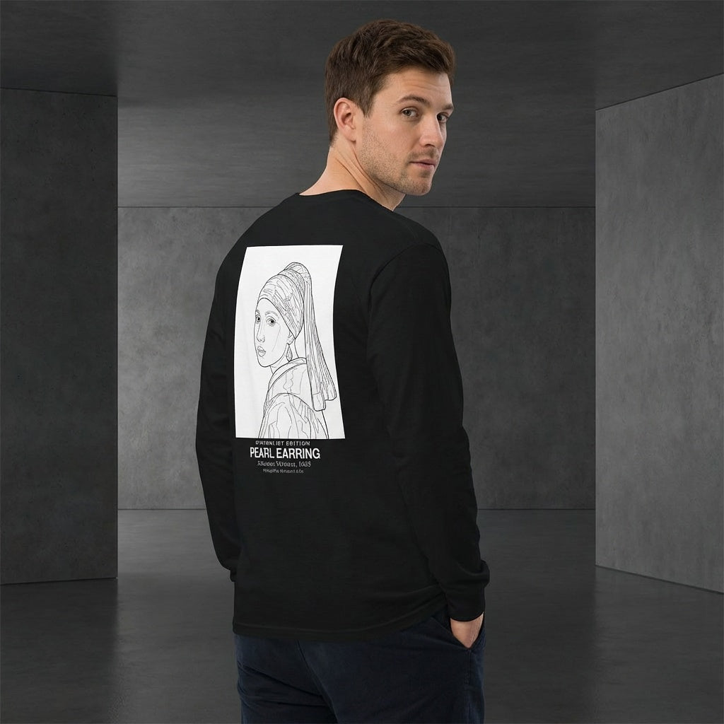 Girl with a Pearl Earring Longsleeve T-Shirt - MINIMALIST EDITION-4