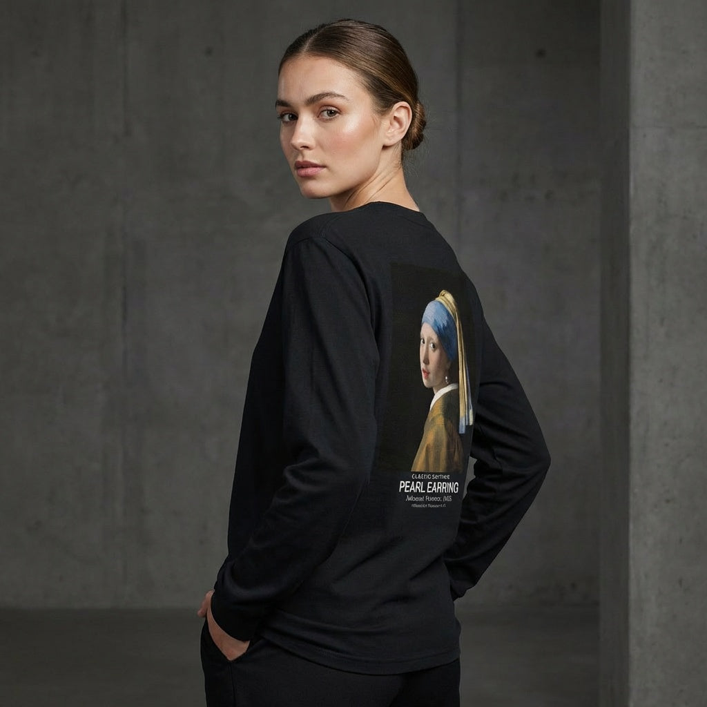 Girl with a Pearl Earring Longsleeve T-Shirt - CLASSIC EDITION-3