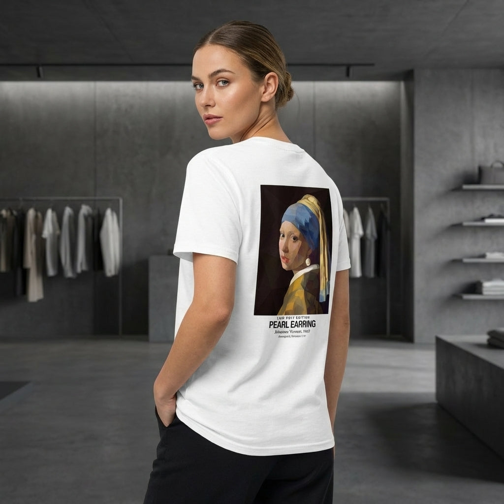Girl with a Pearl Earring T-Shirt - LOW POLY EDITION