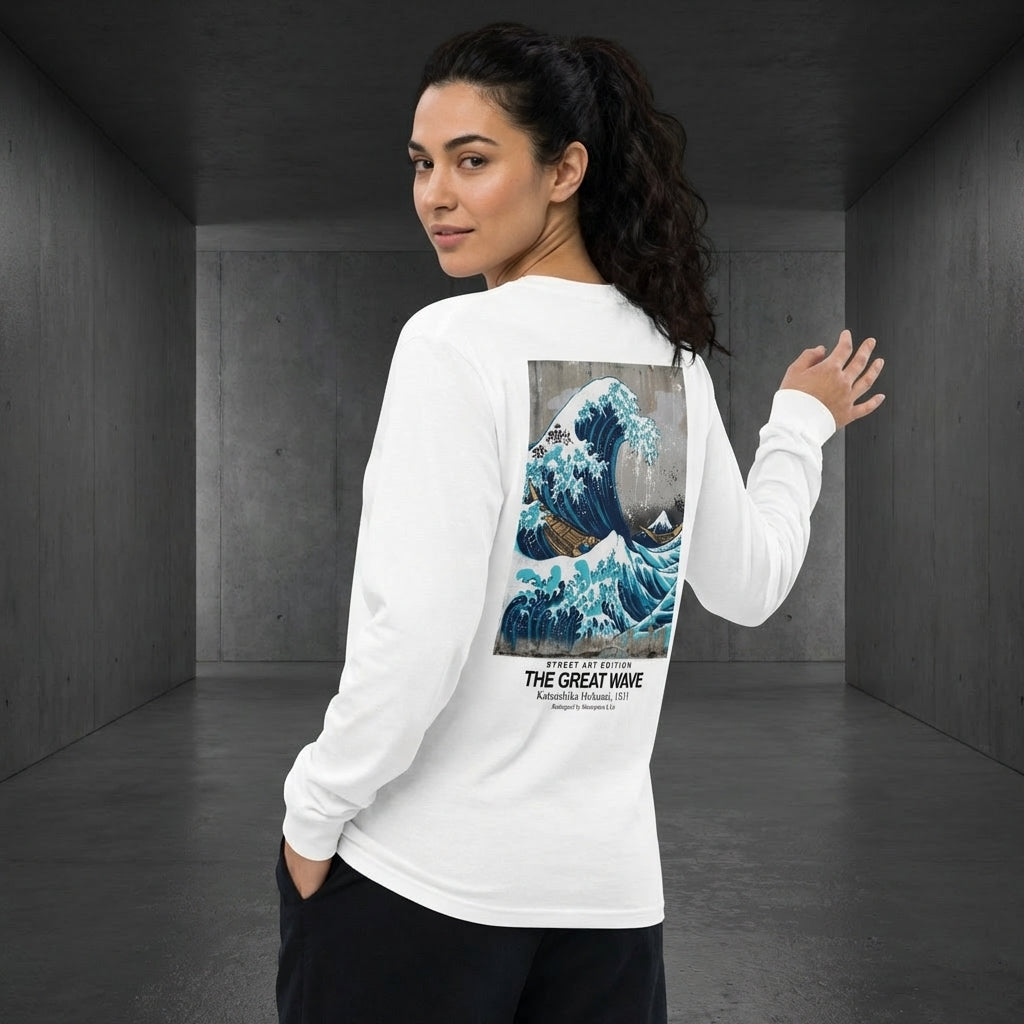 The Great Wave Longsleeve T-Shirt - STREET ART EDITION-4