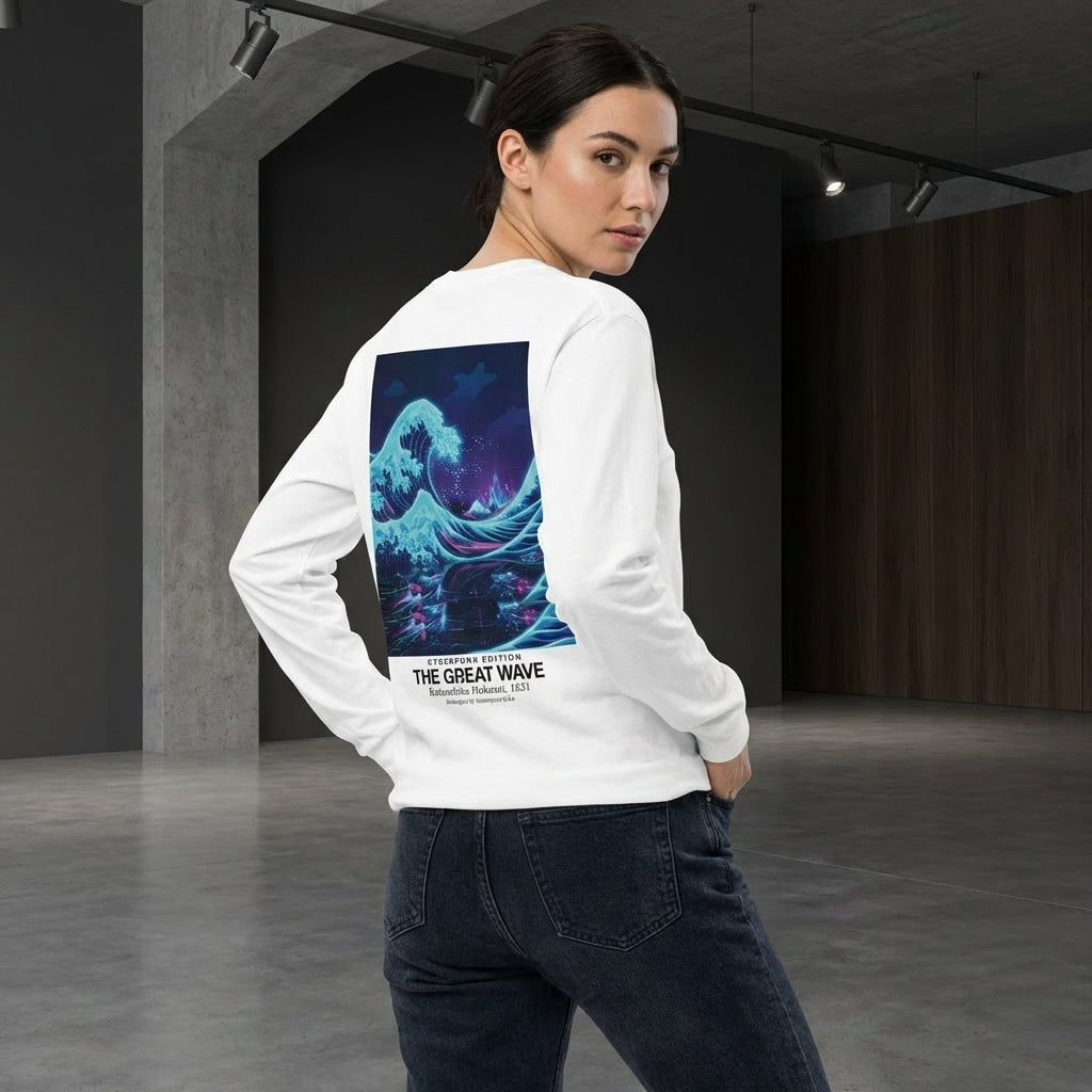 The Great Wave Longsleeve T-Shirt - CYBERPUNK EDITION-4