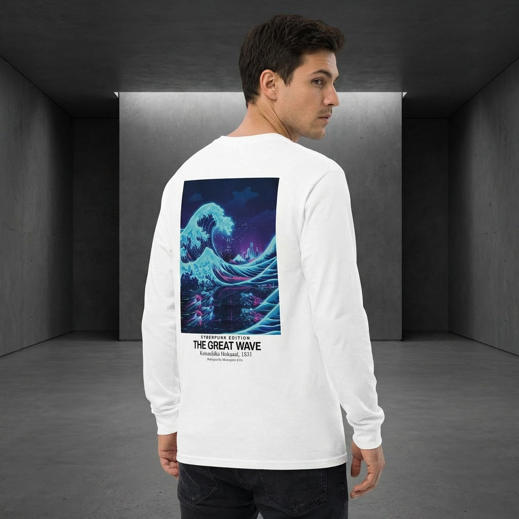 The Great Wave Longsleeve T-Shirt - CYBERPUNK EDITION-3