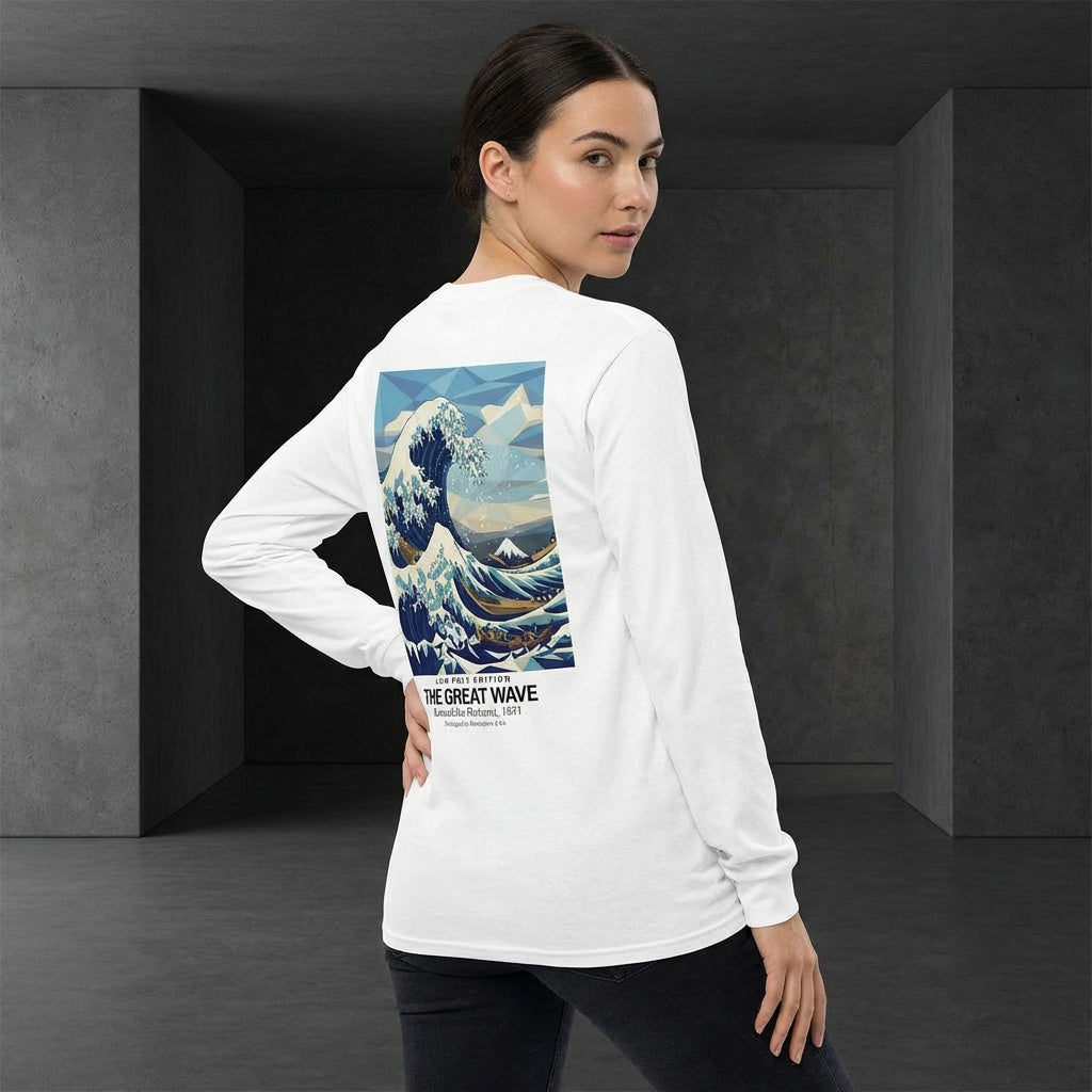 The Great Wave Longsleeve T-Shirt - LOW POLY EDITION-7