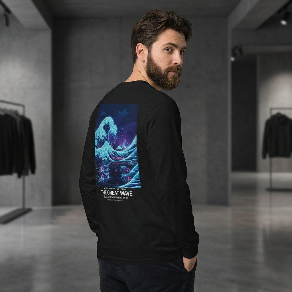 The Great Wave Longsleeve T-Shirt - CYBERPUNK EDITION
