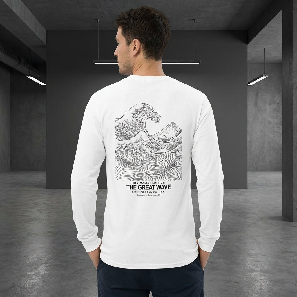The Great Wave Longsleeve T-Shirt - MINIMALIST EDITION-2