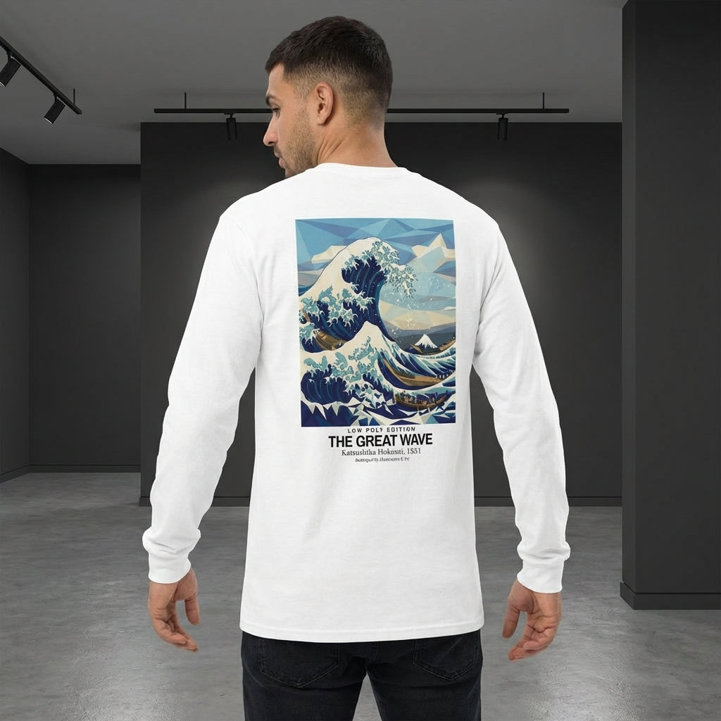 The Great Wave Longsleeve T-Shirt - LOW POLY EDITION-4