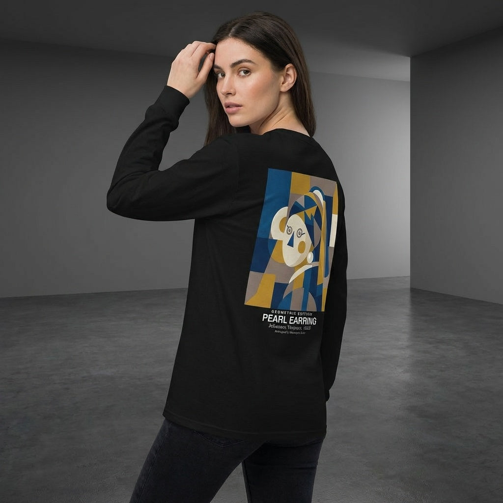 Girl with a Pearl Earring Longsleeve T-Shirt - GEOMETRIC EDITION-4