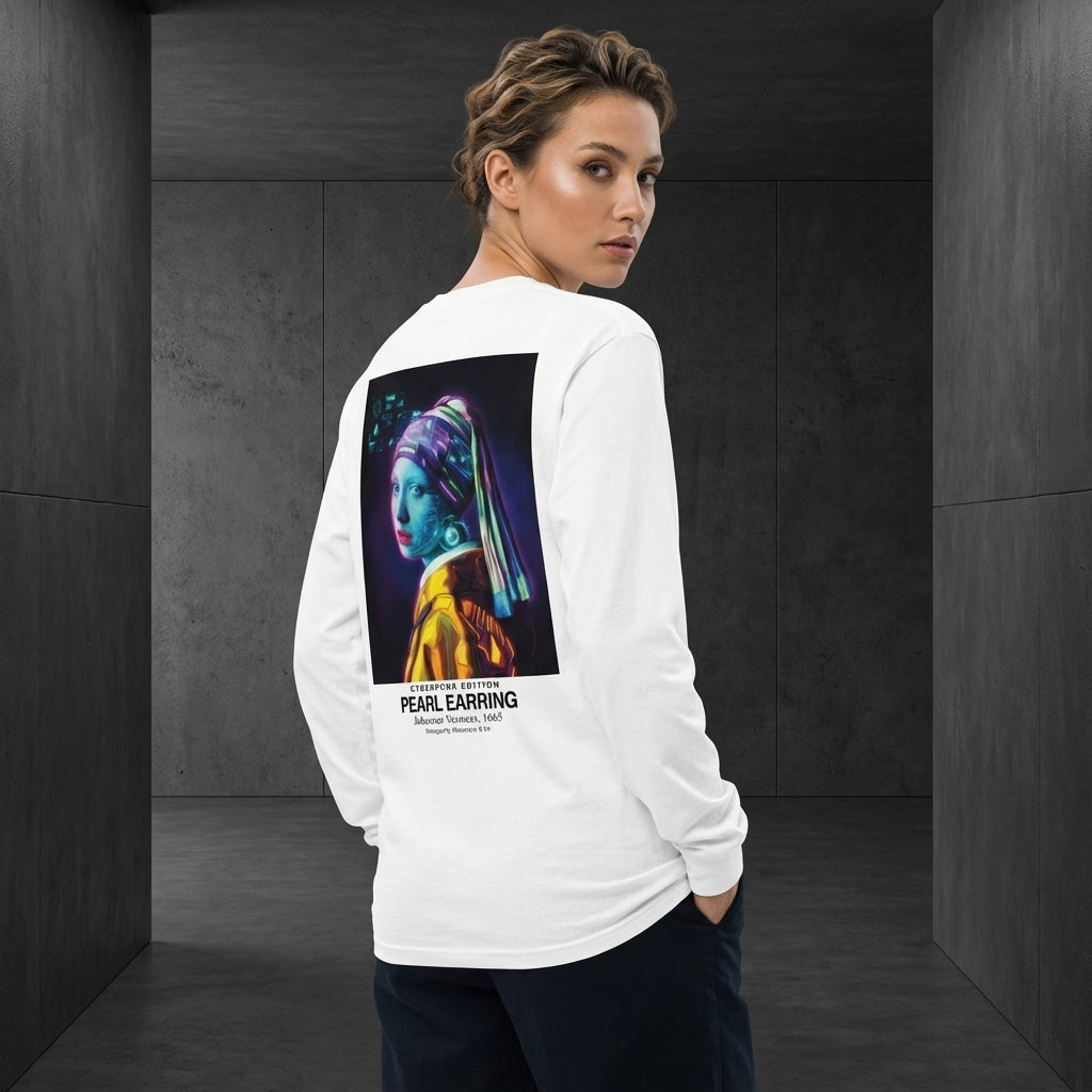 Girl with a Pearl Earring Longsleeve T-Shirt - CYBERPUNK EDITION-3