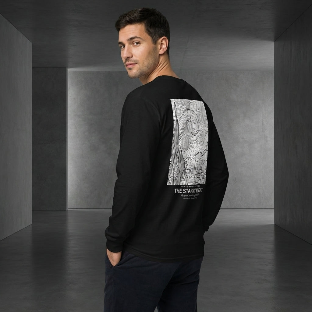 The Starry Night Longsleeve T-Shirt - MINIMALIST EDITION-4