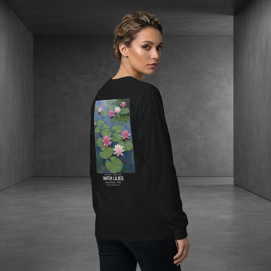 Water Lilies Longsleeve T-Shirt - LOW POLY EDITION-3